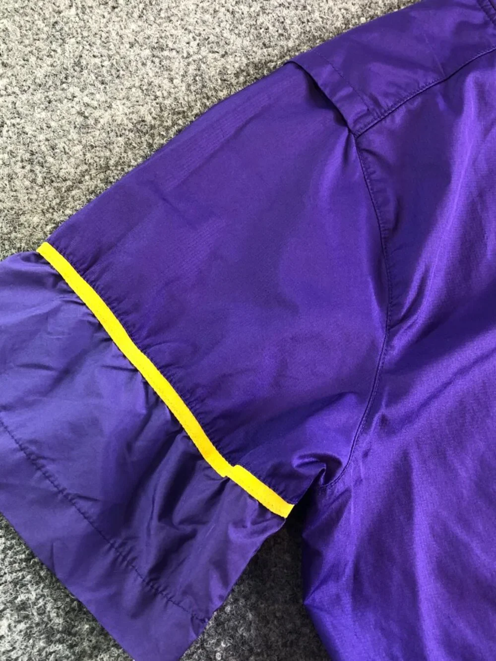 Nike LSU Tigers Jacket 1/4 Zip Mens Large Purple Windbreaker Track Coach Vented